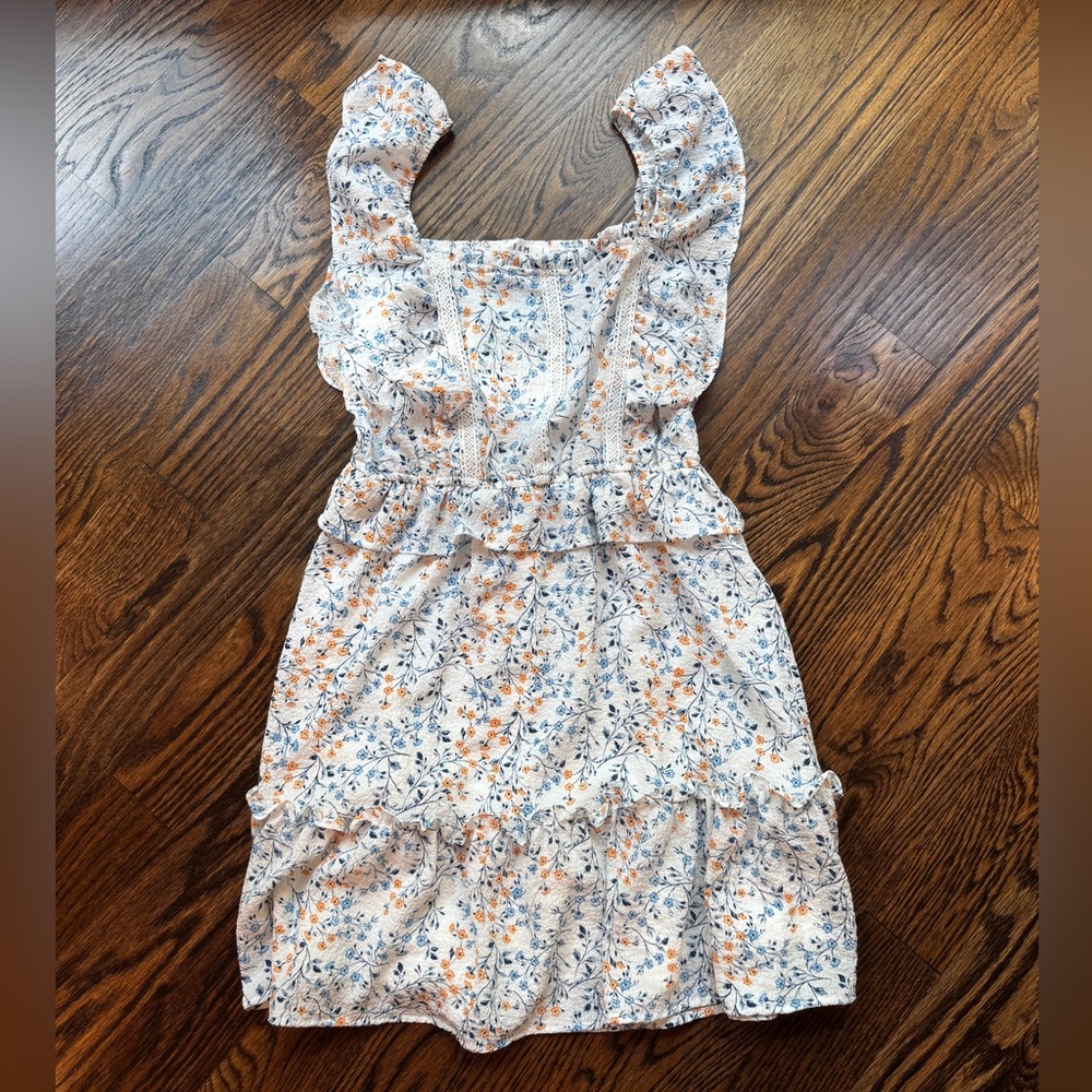 E & M Floral Ruffle Dress